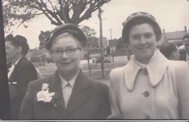 Photograph - Digital image, John Gibson et al, Isabel and Jean at Keith Luxford's wedding 1955, 1955_