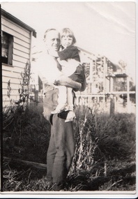 Photograph - Digital image, John Gibson et al, Jean Luxford in father Wallace's arms circa 1930, 1930c