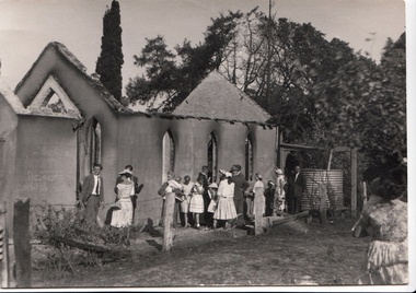 Photograph - Digital image, John Gibson et al, St Katherine's Church after fire 1951, 03/03/1957