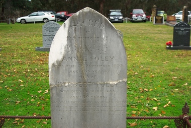 Photograph - Digital image, Marilyn Smith, Grave of Annie and Herbert Foley, St Helena Cemetery, 21/09/1893