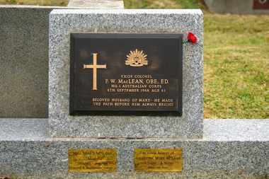 Photograph - Digital image, Marilyn Smith, Grave of F. W. MacLean; Mary MacLean and Christina MacLean, St Helena Cemetery, 06/09/1968