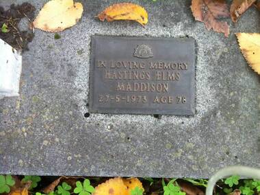 Photograph - Digital image, Marilyn Smith, Grave of Hastings Elms Maddison, St Helena Cemetery, 27/05/1973