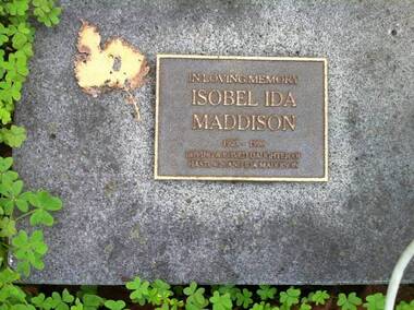 Photograph - Digital image, Marilyn Smith, Grave of Isobel Maddison, St Helena Cemetery, 1998_