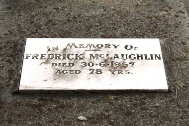Photograph - Digital image, Marilyn Smith, Grave of Frederick McLaughlin, St Helena Cemetery, 30/06/1957