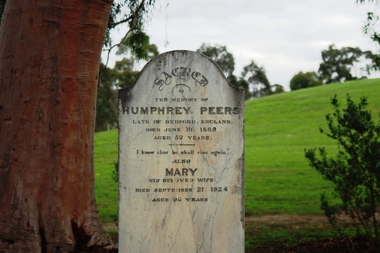 Photograph - Digital image, Marilyn Smith, Grave of Humphrey and Mary Peers, St Helena Cemetery, 10/06/1868