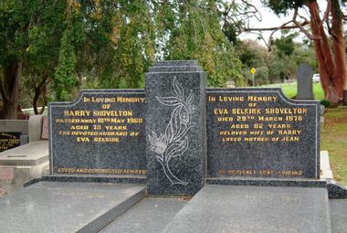 Photograph - Digital image, Marilyn Smith, Grave of Harry and Eva Shovelton, St Helena Cemetery, 16/05/1960