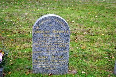 Photograph - Digital image, Marilyn Smith, Grave of Lindsay and Ilma Wilcox, St Helena Cemetery, 12/06/1991