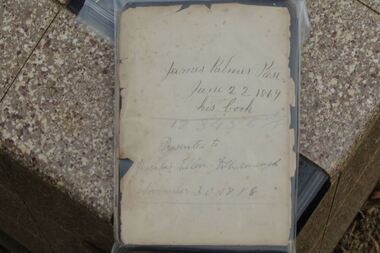 Photograph - Digital image, Marilyn Smith, Partington book inscription 1869, 22/06/1869