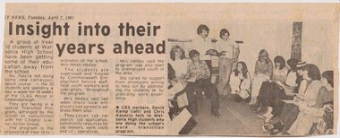 Newspaper Clipping - Digital Image, Insight into their years ahead: Watsonia High School WaHIGH, 07/04/1981