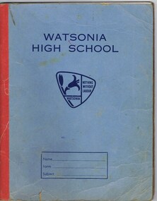 Book - Digital Image, watsonia high school, Watsonia High School WaHIGH Exercise Book, 1965c