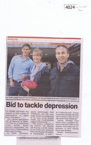Newspaper Clipping, Diamond Valley Leader, Bid to tackle depression, 27/07/2016