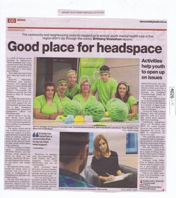 Newspaper Clipping, Diamond Valley Leader, Good place for headspace, 29/07/2016
