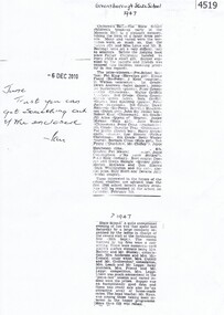 Newspaper Clipping, Greensborough State School 1947, 1947_
