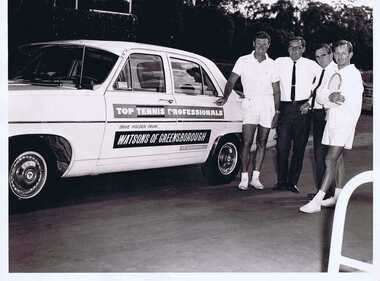 Photograph - Digital image, Rod Laver and Frank Sedgman with Watson Holden, 1970c