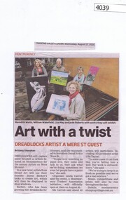 Newspaper Clipping, Diamond Valley Leader, Art with a twist, 17/08/2016