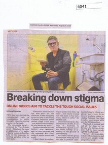 Newspaper Clipping, Diamond Valley Leader, Breaking down stigma, 24/08/2016