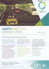 Newsletter - Leaflet, North East Link Authority, North East Link community update: Issue 01 March 2017, 2017