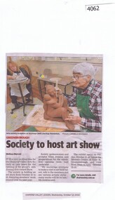 Newspaper Clipping, Diamond Valley Leader, Society to host art show, 12/10/2016