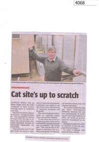 Newspaper Clipping, Diamond Valley Leader, Cat site's up to scratch, 26/10/2016