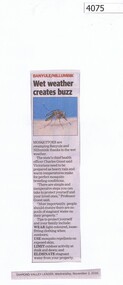Newspaper Clipping, Diamond Valley Leader, Wet weather creates buzz, 02/11/2016