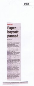 Newspaper Clipping, Diamond Valley Leader, Paper boycott panned, 23/11/2016