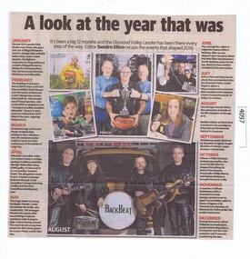 Newspaper Clipping, Diamond Valley Leader, A look at the year that was, 21/12/2016