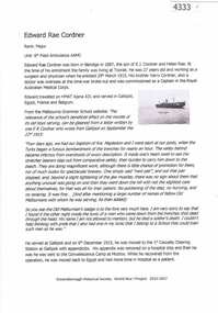 Article, Greensborough Historical Society et al, Edward Rae Cordner, 1914-1918