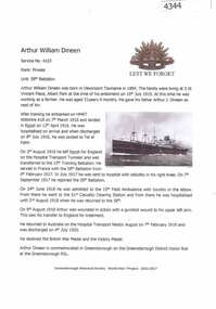 Article, Greensborough Historical Society et al, Roger Egan, 1914-1918