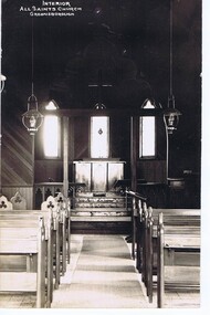 Photograph - Digital image, All Saints Anglican Church [interior of old Church], 1950s