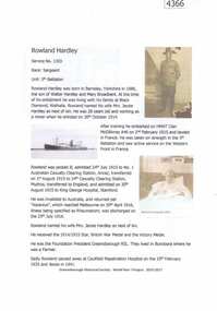 Article, Greensborough Historical Society et al, Rowland Hardley, 1914-1918