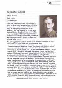 Article, Greensborough Historical Society et al, David John Medhurst, 1914-1918