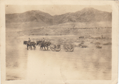 Photograph - Digital image, Charles Marshall et al, 3rd Light Horse Brigade Machine Gun Squadron limber, 1917_
