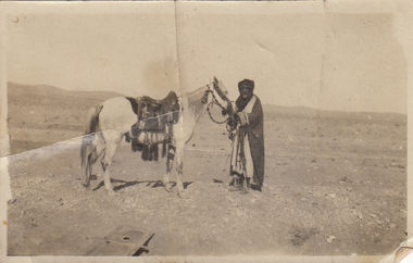 Photograph - Digital image, Charles Marshall et al, Arab warrior with his horse, 1917_
