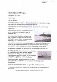 Article, Greensborough Historical Society et al, Charles Edward Morgan, 1914-1918