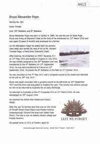 Article, Greensborough Historical Society et al, Bruce Alexander Pope, 1914-1918