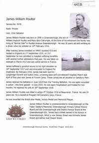Article, Greensborough Historical Society et al, James William Poulter, 1914-1918