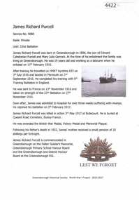 Article, Greensborough Historical Society et al, James Richard Purcell, 1914-1918