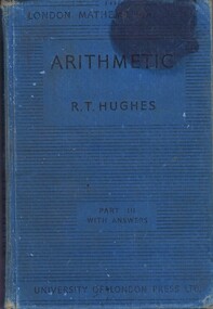 Book, R. T. Hughes, Arithmetic Part III, by  R. T. Hughes, 1939_