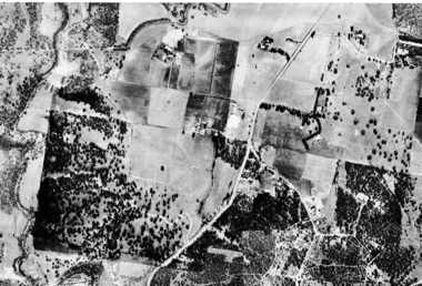 Aerial Photograph, Flintoff land - View from above, 1945_