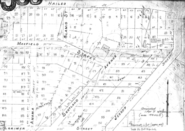 Planning Document, Plan of proposed subdivision of land in Greensborough [Map shows Scotland house], 01/04/1971