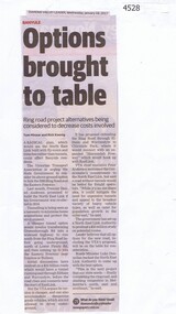 Newspaper Clipping, Diamond Valley Leader et al, Options brought to table, 18/01/2017