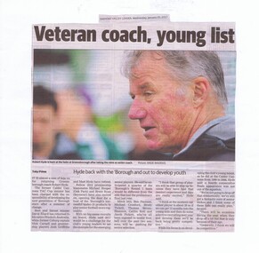 Newspaper Clipping, Diamond Valley Leader, Veteran coach, young list, 25/01/2017