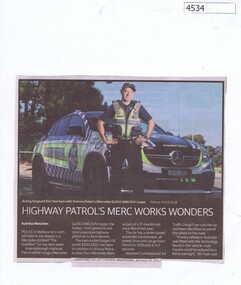 Newspaper Clipping, Diamond Valley Leader, Highway Patrol’s Merc Works Wonders, 25/01/2017