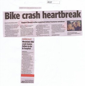 Newspaper Clipping, Diamond Valley Leader et al, Bike crash heartbreak, 01/02/2017