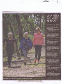 Newspaper Clipping, Diamond Valley Leader, Map risky walking tracks, 29/03/2017