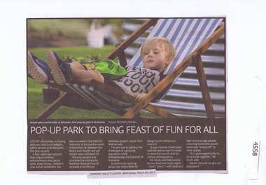 Newspaper Clipping, Pop-up park to bring feast of fun for all, 29/03/2017