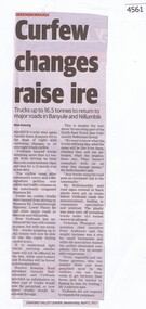 Newspaper Clipping, Diamond Valley Leader, Curfew changes raise ire, 05/04/2017