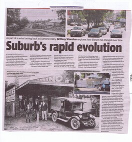 Newspaper Clipping, Diamond Valley Leader, Suburb's rapid evolution, 12/04/2017