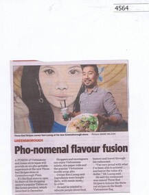 Newspaper Clipping, Diamond Valley Leader, Pho-nomenal flavour fusion, 12/04/2017
