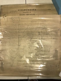 Map, Victoria. Department of Crown Lands and Survey, Keelbundoora; Counties of Bourke and Evelyn, 1950c